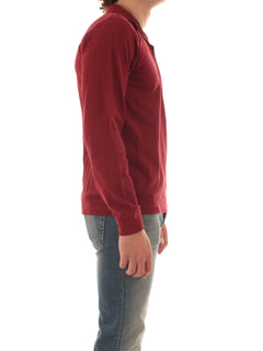 Sun 68 polo in piquet di cotone con logo da uomo bordeaux