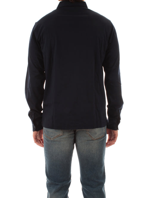 Sun 68 polo in jersey di cotone da uomo navy blue