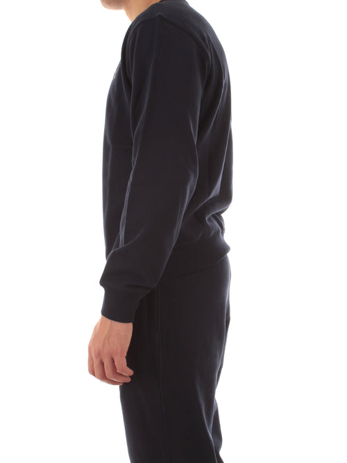 Sun 68 felpa girocollo in cotone da uomo navy blue