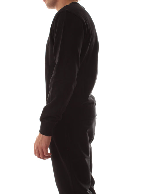 Sun 68 felpa girocollo in cotone da uomo nero