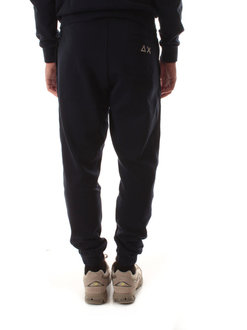 Sun 68 pantaloni in felpa di misto cotone da uomo navy blue