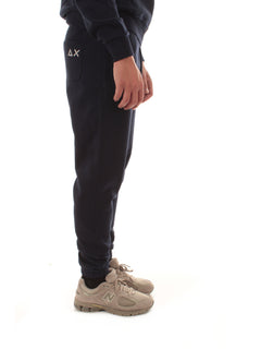 Sun 68 pantaloni in felpa di misto cotone da uomo navy blue