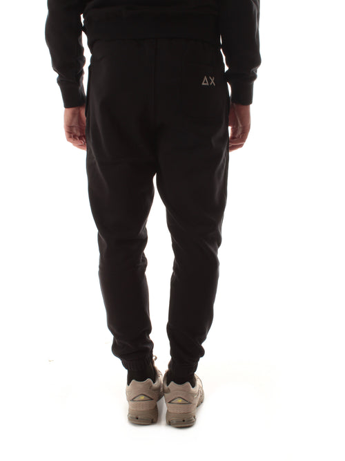 Sun 68 pantaloni in felpa di misto cotone da uomo nero