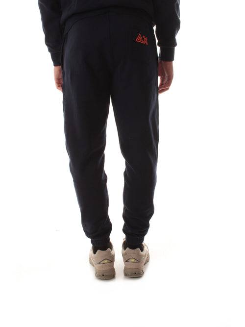 Sun 68 pantaloni con logo fluo da uomo navy blue