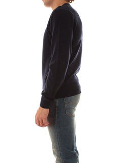 Sun 68 maglia girocollo in misto lana da uomo navy blue