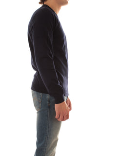 Sun 68 maglia girocollo in misto lana da uomo navy blue
