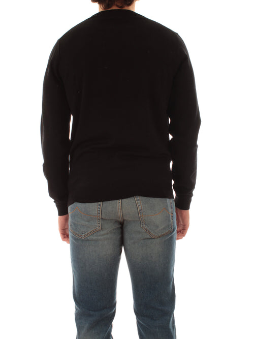 Sun 68 maglia girocollo in misto lana da uomo nero