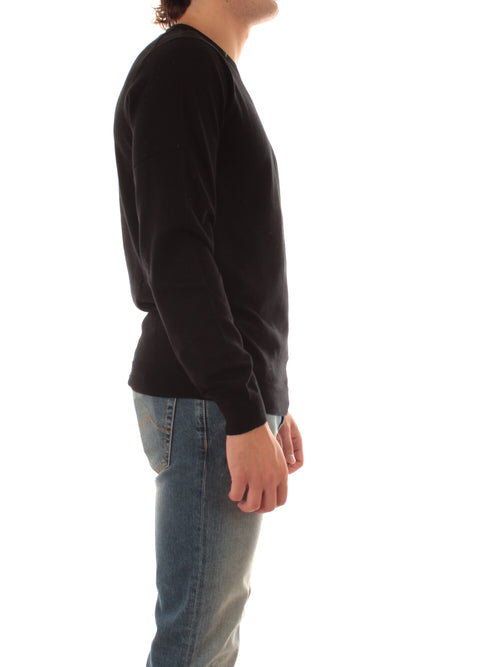 Sun 68 maglia girocollo in misto lana da uomo nero