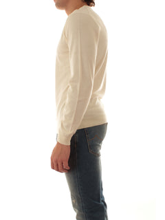 Sun 68 maglia girocollo in misto lana da uomo bianco panna