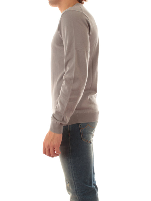 Sun 68 maglia girocollo in misto lana da uomo grigio medio