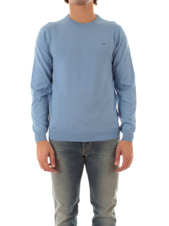 Sun 68 maglia girocollo in misto lana da uomo avio