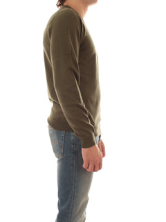 Sun 68 maglia girocollo in misto lana da uomo militare scuro