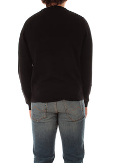 Sun 68 maglia girocollo in lana e cashmere da uomo nero