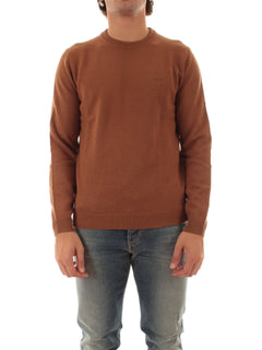 Sun 68 maglia girocollo in lana e cashmere da uomo deserto
