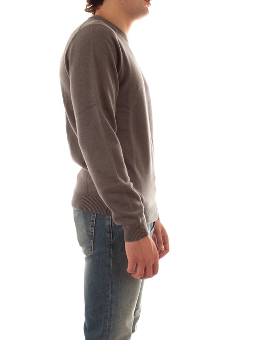 Sun 68 maglia girocollo in lana e cashmere da uomo grigio scuro