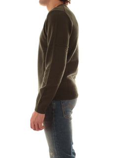 Sun 68 maglia girocollo in lana e cashmere da uomo militare scuro