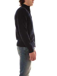 Sun 68 cardigan in lana e cashmere da uomo navy blue