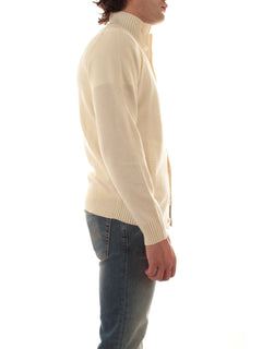 Sun 68 cardigan in lana e cashmere da uomo bianco panna