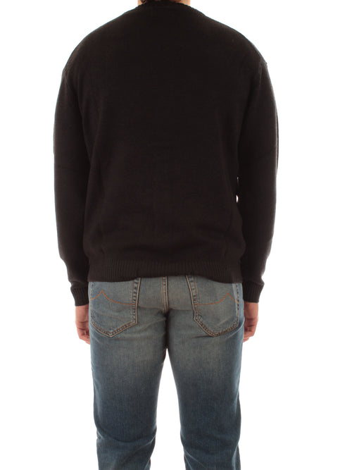 Sun 68 cardigan in lana effetto vintage da uomo nero