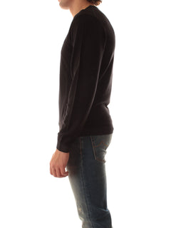 Sun 68 maglia girocollo in lana vintage da uomo nero