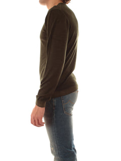 Sun 68 maglia girocollo in lana vintage da uomo militare scuro