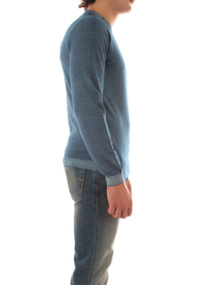 Sun 68 maglia girocollo in lana vintage da uomo avio scuro