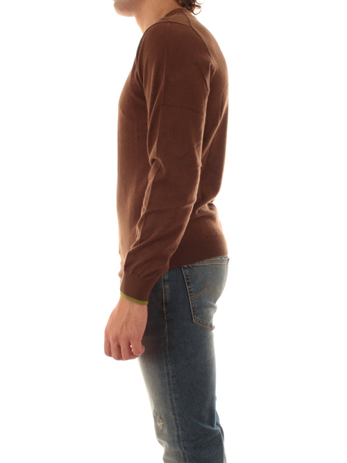 Sun 68 maglia in lana e cotone da uomo marrone