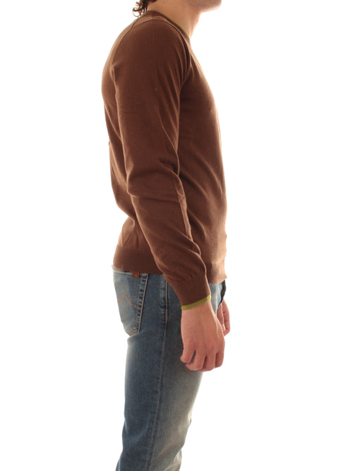 Sun 68 maglia in lana e cotone da uomo marrone