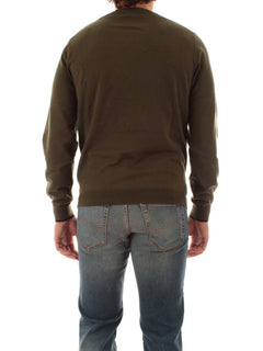 Sun 68 maglia in lana e cotone da uomo militare scuro