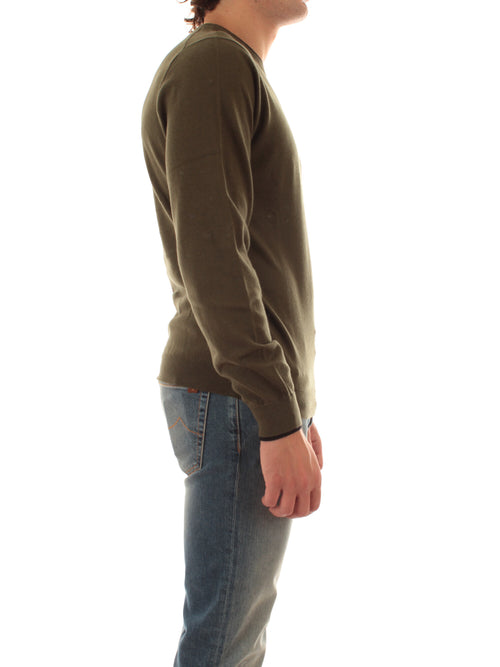 Sun 68 maglia in lana e cotone da uomo militare scuro