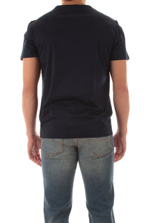 Sun 68 T-shirt in jersey di cotone con taschino da uomo navy blue