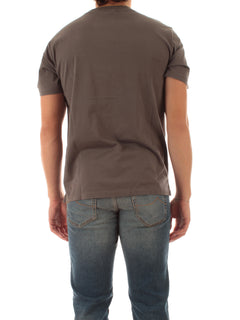 Sun 68 T-shirt in cotone vintage da uomo grigio scuro
