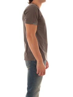 Sun 68 T-shirt in cotone vintage da uomo grigio scuro