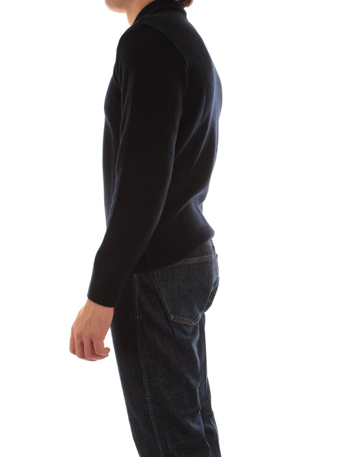 Paul & Shark maglia mezza zip in tech wool da uomo blu