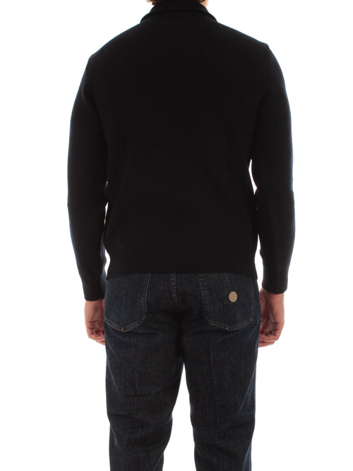 Paul & Shark maglia mezza zip in tech wool da uomo blu