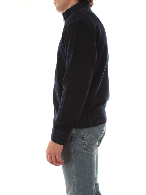 Paul & Shark cardigan in maglia di lana da uomo blu