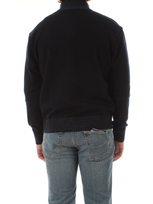 Paul & Shark cardigan in maglia di lana da uomo blu