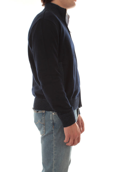 Paul & Shark cardigan in maglia di lana da uomo blu