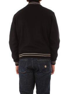 Luigi Bianchi Mantova bomber college in lana nero da uomo