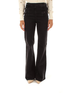 Twinset jeans wide leg da donna nero
