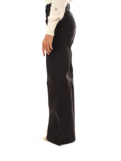 Twinset jeans wide leg da donna nero