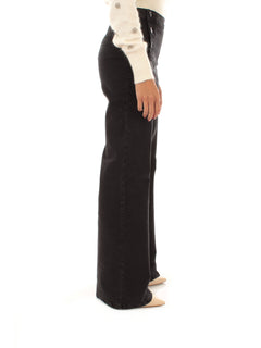 Twinset jeans wide leg da donna nero