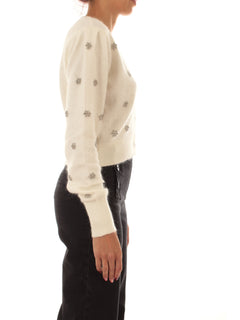 Twinset cardigan crop con castoni da donna neve