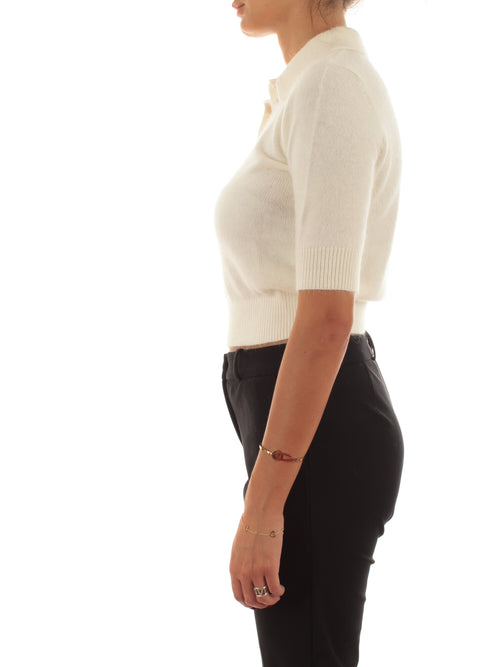 Twinset maglia a polo da donna neve