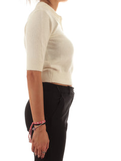 Twinset maglia a polo da donna neve