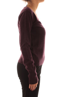 Patrizia Pepe maglia in cashmere con scollo a V da donna purple red