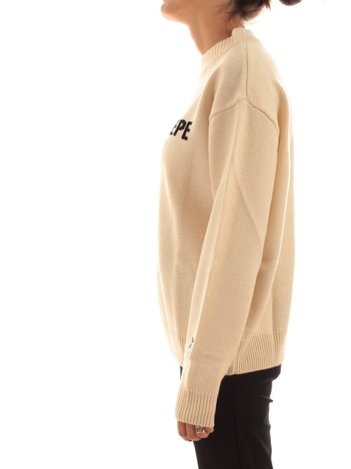 Patrizia Pepe maglia in lana natural dust da donna