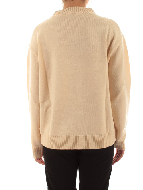 Patrizia Pepe maglia in lana natural dust da donna