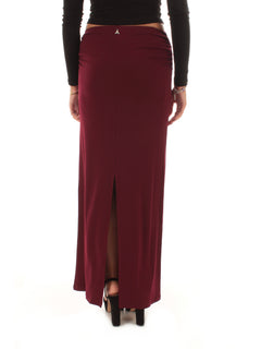 Patrizia Pepe gonna lunga in jersey crêpe da donna purple red