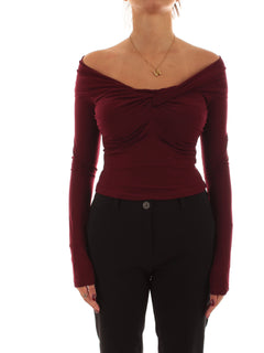 Patrizia Pepe maglia crop da donna purple red